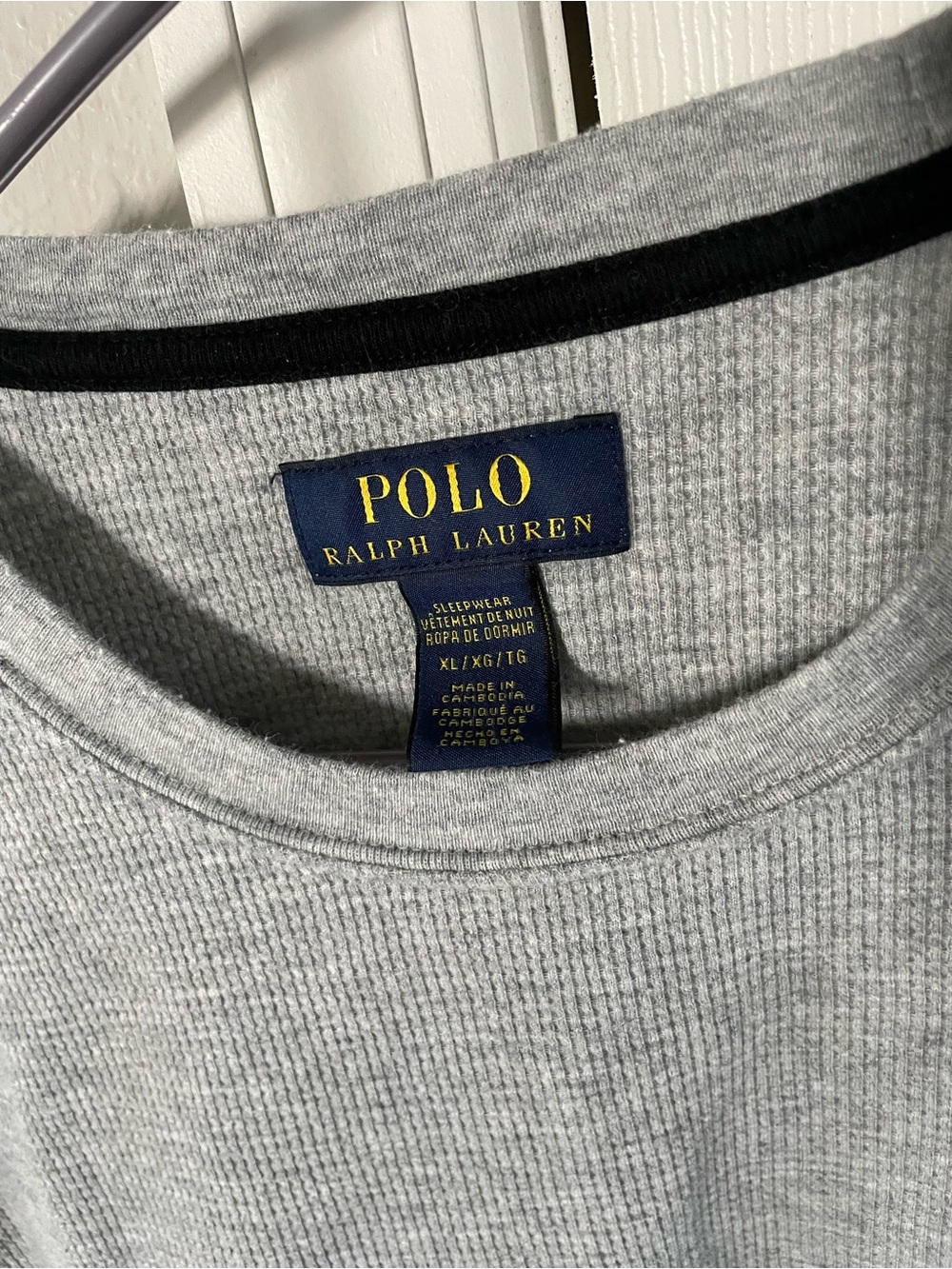 Polo Ralph Lauren Men’s XL gray long sleeve Thermal Sleep shirt Embroidered pony - Picture 4 of 6